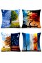 Day Changes Patterned 4-Piece Throw Pillow Cover Set - 3