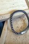 French Weave Model Navy Blue Rope and Matte Handcuffs Men's Black Rope and Matte 316L Steel Bracelet - 3