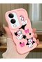Vivo Y19E Compatible Case Camera Protector Pink Silicone Couple Phone Case Character Pattern