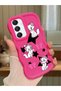 Samsung Galaxy A16 Compatible Case Camera Protector Red Silicone Couple Phone Case Character Pattern
