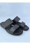 Black Men's Genuine Leather Slippers - 2