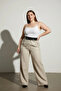 Plus Size Black Women's Belt with Chain and Ring Detail Leather-Look - 2