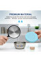 Removable Stainless Steel Compartment Lunch Box With 3 Multi-Sized Food Storage Containers for Salads, Sauces and Nuts Pink Blue. - 3