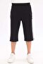 Men's Cotton Striped Detailed Long Capri Black 0090 - 3