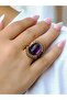 Natural Stone Amethyst Natural Stone Women's Antique Adjustable Ring Euy94Amt