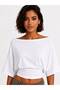 Asymmetrical Waist-Fitted Kisa Kollu Crop T-Shirt - 3