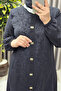 Women's Clothing Plus Size Jacquard Button Detailed Crepe Fabric Cap - 4