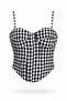 Black Plaid Patterned Bustier 40050
