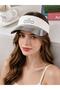 Women's White Mirrored Visor Hat Adjustable Sunshade Tennis Golf Sports Cap - 2