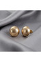 Tattoo Textured Curved Round Gold Color 316L Steel Women's Earrings - 3