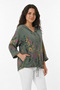 Women's 4/3 Capri Sleeve Hooded Italian Style Zippered Cotton Thin Fabric Jacket - 3