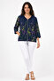 Women's 4/3 Capri Sleeve Hooded Italian Style Zippered Cotton Thin Fabric Jacket - 2
