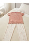 Girl's 100% Cotton Compact Combed Cotton Buttoned Crew Neck Pajama Set - 5