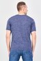 Men Crew Neck Heather Short Sleeve T-Shirt, Navy - 3
