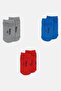 Kids Boy 3 Pairs Graphic Print Ankle Socks, Multicolor - 2
