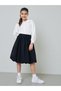 Teen Girls White Peter Pan Collar Long Sleeve Shirt - 2