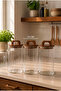 Aria- 3-Piece Borosilicate Jar with Bamboo Lid 900 ml Striped - 3