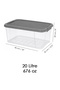 Storage Box with Locking Lid - Baby Kids Room Organizer Toy Organizer 20Lt Gray - 5