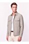 Comfort Fit Side Pockets Flexible Cotton Snap Fasteners Beige Shirt Jacket C 736 - 5