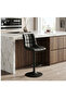360° Swivel Cafe Bar Stool Chair Adjustable Counter Height with Backrest (Black)