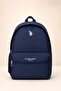 Navy Blue Unisex School Backpack Daily Travel Waterproof with Laptop Compartment