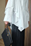 Women's Asymmetrical Cape Detailed Poplin Shirt White - 7