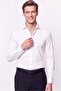 Slim Fit Italian Collar 100% Cotton Satin Plain White Shirt Gk 759 - 3