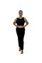 Plus Size Lycra Elastic Waist Embroidery Detailed Piped Leg Slim Viscose Women's Leggings Trousers