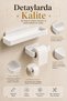 White Lamalı 2-Piece Bathroom Set, Lamalı Solo Towel Paper Holder, Lamalı Toilet Paper Holder, Both Adhesive and Mountable Product - 6