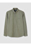Ozmarka New Season Green Regular Fit Plaid Gabardine Men's Shirt - 4