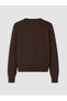 Özmarka New Season Brown Crew Neck Women's Knitwear Cardigan - 7