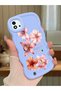 Realme C11 2021 Compatible Case Camera Protector Blue Silicone Couple Phone Case Floral Pattern