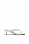 Hipop White Patent Leather Flip-Flop Women's Heeled Shoes
