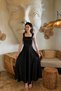 Black Satin Aura Dress - 3