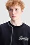 Reon Oversize Printed Crew Neck 100% Cotton Men's Black T-Shirt - 4