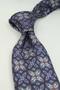 Coffee - Navy Blue Motif Pattern Italian Silk Tie İk2477 - 2