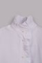 Girl's Ruffle Detailed White Shirt 100% Cotton High Collar Long Sleeve Shirt 6-11 Years Old - 3