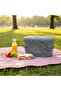 Plastic Picnic Basket with Lid & Handles - 30 × 45 × 35 cm - Grey - 3