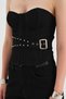 Women's Design Corset with Covered Bust Part and Underwire Metal Buckle Detail - 5