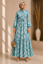 Moda Başak Premium Woven Fabric Straight-Cut Dress with Dominant Collar