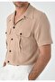 Apaş collar linen blend men's shirt - 5
