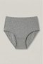 Women's 10 Pieces Gray Plus Size High Waist Cotton Ribbed Panties - Gathering and Comfortable Daily Underwear by Bato - 5