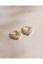 Zircon stone coated heart earring - 2