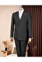 Slim Fit Men's Pointed Collar Double Breasted Jacket Pants Suit Black T20139-01
