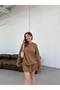Women's Oversize Long Sweater and Flared Mini Skirt Knitwear Top and Bottom Set - Standard