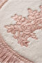 Powder 2-Piece Lace Non-Slip Leather Based Oval Bath Mat with Tassels Washable Bath Set Regio - 4