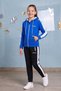 Girl's Potential Thick Striped Hooded Straight-Leg Diver Fabric Tracksuit Set Esf7016 - 6