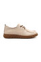 Guot Beige Lace-Up Casual Ballet Flats