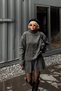 Women's Turtleneck Sweater-Women's Knitwear Top and Bottom Set with Pleated Skirt