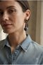Handmade Blue Leopard Colored Ceramic Ball and Brass Apparatus Detailed Special Design Earrings - 3